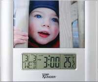 Clock/Thermometer W/Photo Frame