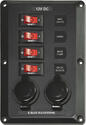 Panel 12VDC 4 Position 2-12V Sockets