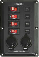 Panel 12VDC 4 Position 2-12V Sockets