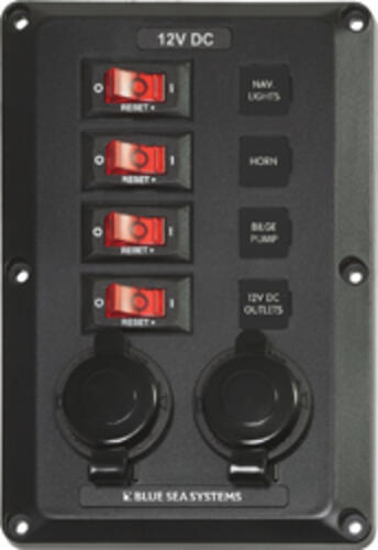 Panel 12VDC 4 Position 2-12V Sockets