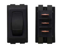 Switch, On/Off/On, Black, 1/card