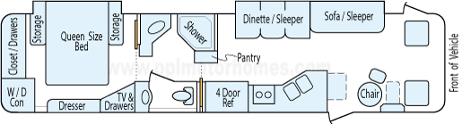 37' 2005 Tiffin Allegro Bay w/2 Slides Floorplan