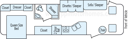 34' 2011 Forest River Georgetown w/2 Slides Floorplan