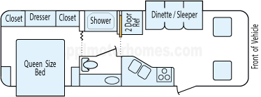 27' 2001 Coachmen Aurora w/2 Slides Floorplan