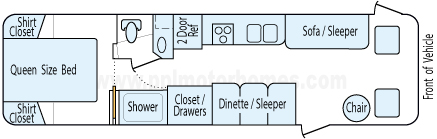 31' 1997 Winnebago Brave Floorplan