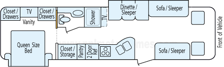 33' 2012 Thor Challenger w/2 Slides Floorplan