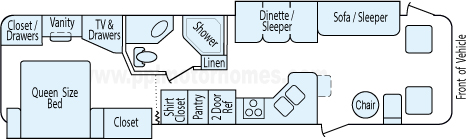 35' 2004 Forest River Georgetown w/2 Slides Floorplan