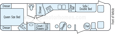 34' 1993 Fleetwood Pace Arrow Floorplan