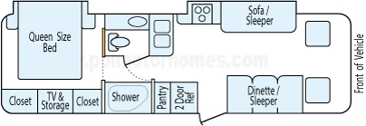 29' 2006 National RV Surf Side w/2 Slides Floorplan