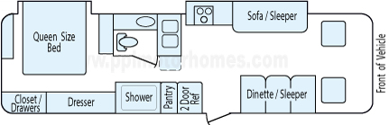 30' 2007 Damon Daybreak w/2 Slides Floorplan