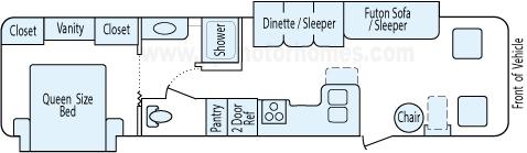 35' 2004 Damon Daybreak w/2 Slides Floorplan