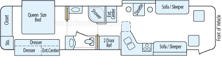 41' 2011 Holiday Rambler Ambassador 350hp Other w/4 Slides Floorplan