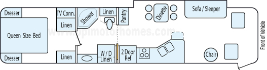 38' 1999 Newmar Dutch Star 300hp Caterpillar w/Slide Floorplan