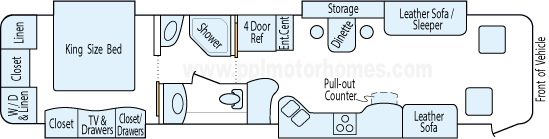 40' 2007 Coachmen Sportscoach Legend 400hp Cummins w/4 Slides Floorplan