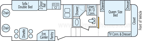 33' 2010 Nu-Wa Hitchhicker w/3 Slides - Bunk House Floorplan