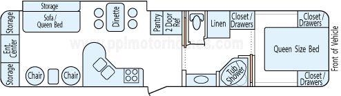 33' 1997 Travel Supreme w/Slide Floorplan