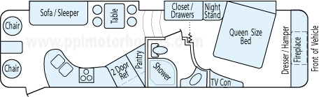 33' 2012 Forest River Wildcat w/2 Slides Floorplan