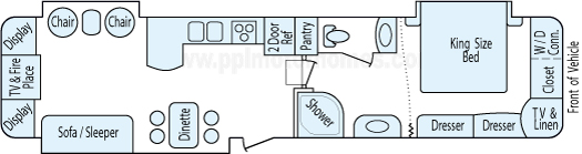 37' 2009 Coachmen Wyoming w/3 Slides Floorplan