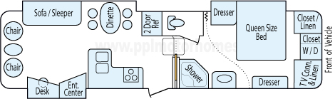 33' 2007 Keystone Everest w/3 Slides Floorplan