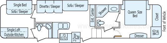 39' 2013 Keystone Montana Mountaineer w/4 Slides - Bunk House Floorplan