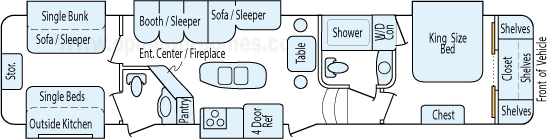 41' 2015 Evergreen RV Bayhill w/5 Slides - Bunk House Floorplan