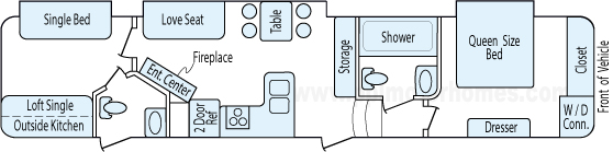 39' 2012 Forest River Brookstone Ruby w/3 Slides Floorplan