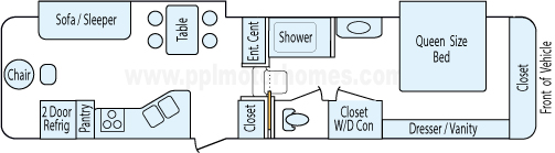 35' 2004 Potomac w/2 Slides Floorplan