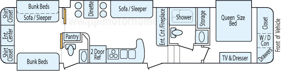 40' 2012 Forest River Cedar Creek w/4 Slides - Bunk House Floorplan