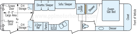 39' 2007 Forest River All American Xlr Series w/2 Slides - Toy Hauler Floorplan