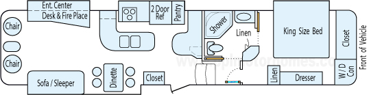 38' 2010 Heartland Bighorn w/4 Slides Floorplan