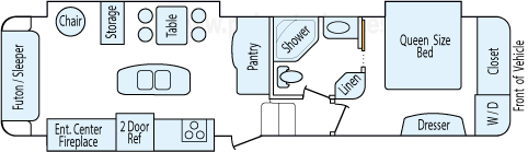 35' 2015 Keystone Cougar w/3 Slides Floorplan