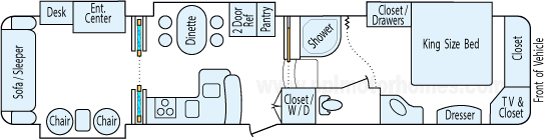 39' 2007 Doubletree RV Select Suites w/4 Slides Floorplan