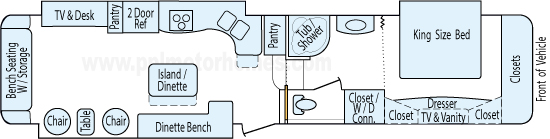 39' 2005 Teton Homes Teton w/3 Slides & Generator Floorplan