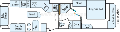 37' 2006 Carriage Compass w/3 Slides Floorplan