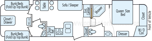 38' 2012 Keystone High Country w/4 Slides - Bunk House Floorplan