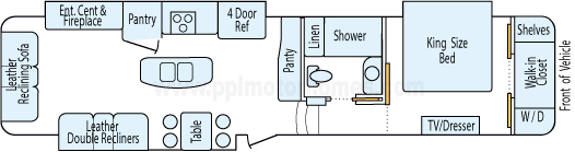 39' 2015 Grand Design Solitude w/3 Slides & Generator Floorplan