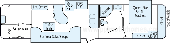 40' 2010 Keystone Raptor w/3 Slides - Toy Hauler Floorplan