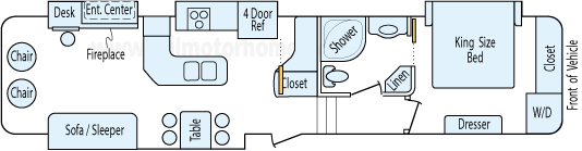 38' 2012 Coachmen Brookstone w/4 Slides Floorplan