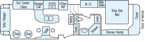 36' 2010 Drv Select Suites w/3 Slides Floorplan