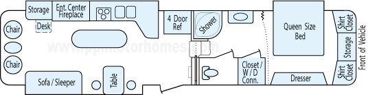 38' 2009 Mckenzie/Monaco Medallion w/3 Slides Floorplan