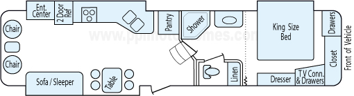 36' 2007 Coachmen Chaparral w/3 Slides Floorplan