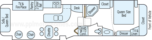 37' 2004 Keystone Montana w/3 Slides Floorplan