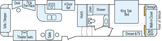 39' 2015 Keystone Montana w/4 Slides Floorplan