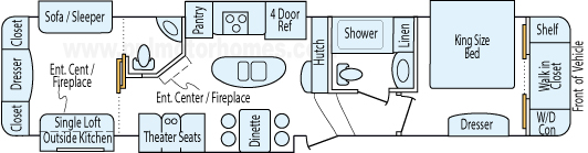 42' 2015 Grand Design Solitude w/5 Slides Floorplan