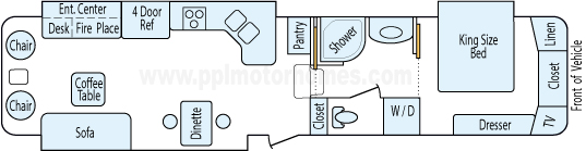 38' 2007 K-Z Escalade w/3 Slides Floorplan