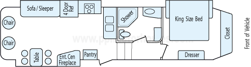 35' 2011 Forest River Silverback w/3 Slides Floorplan