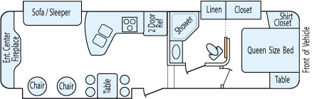 33' 2014 Keystone Cougar Lite w/3 Slides Floorplan