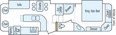 32' 2007 Doubletree Select Suite w/3 Slides Floorplan