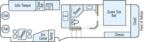 35' 2008 Heartland Big Country w/3 Slides Floorplan