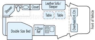 23' 2008 Coach House Platnium w/2 Slides Floorplan